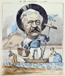 Caricature of Ferdinand de Lesseps, from 